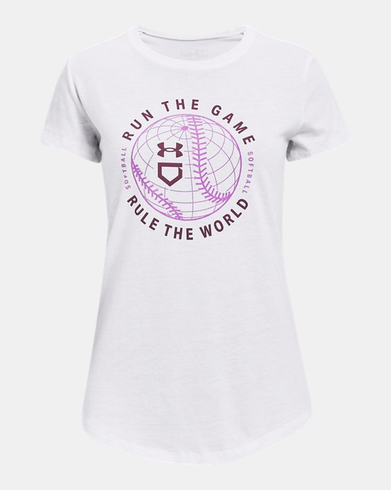 Girls' UA Run The Game T-Shirt, White, pdpMainDesktop image number 0